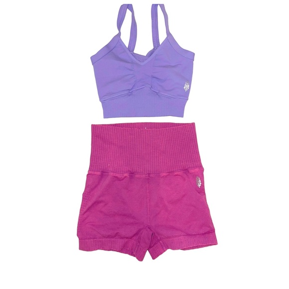 Free People Pants - NEW Free People Movement Good Karma Scoop Neck Top & Shorts Set
